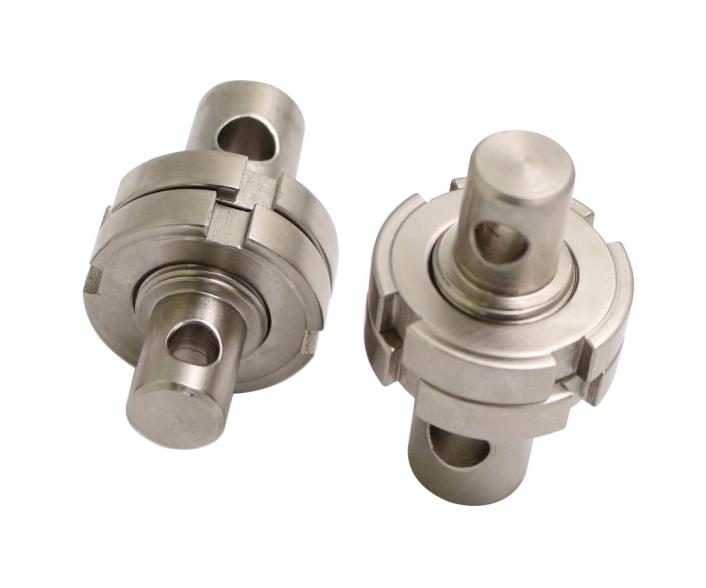 Double male pin adapter with locking nuts